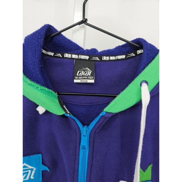 Vtg LAKAI FOOTWEAR Hoodie Sweatshirt Sz M 90s 2000s Skateboarding Shoes - Picture 3 of 4